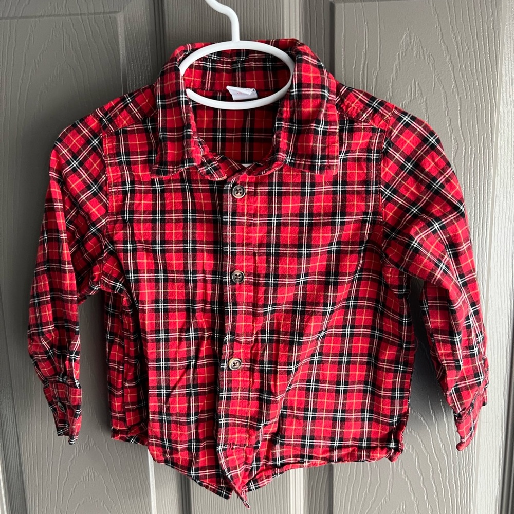 2T Plaid Button Down